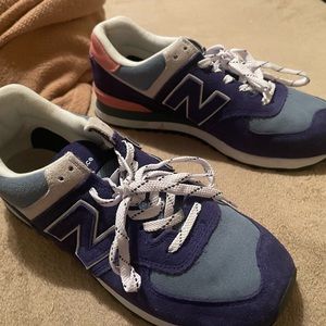 New Balance 574 Salmon, Navy, Gray